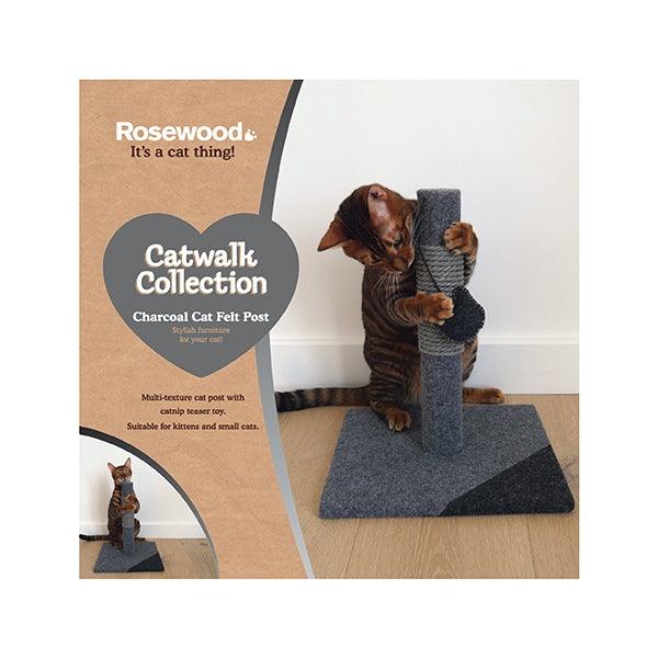 Rosewood Charcoal Felt Cat Post - Ormskirk Pets