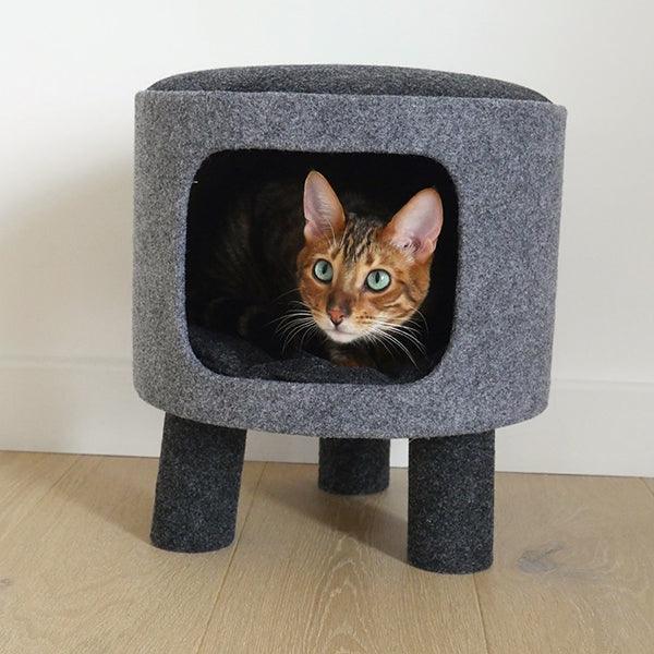 Rosewood Charcoal Felt Cat Stool - Ormskirk Pets