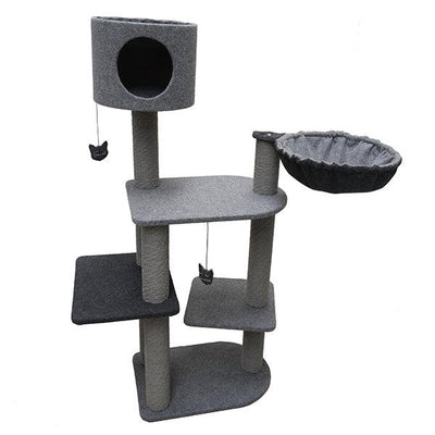 Rosewood Charcoal Felt Cat triple tower - Ormskirk Pets