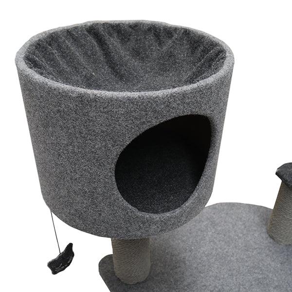 Rosewood Charcoal Felt Cat triple tower - Ormskirk Pets