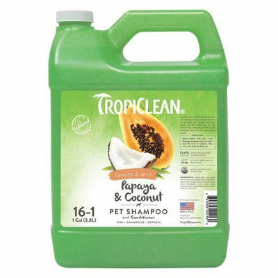 TropiClean Papaya and Coconut Shampoo and Conditioner Luxury 2 in 1 3.78l