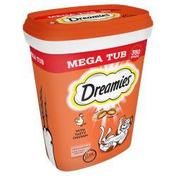 Dreamies Mega Tub Pack Chicken Adult Cat Treat 350g