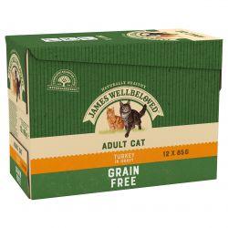 JAMES WELLBELOVED Adult Cat Grain Free Pouches with Turkey in Gravy 12Pk 85g - Ormskirk Pets