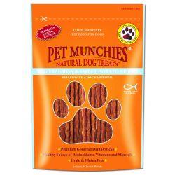 Pet Munchies 100% Natural Wild Salmon & Sweet Potato Dental Sticks 90g - Ormskirk Pets