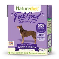 Naturediet Feel Good Turkey & Chicken 390g x 18 - Ormskirk Pets