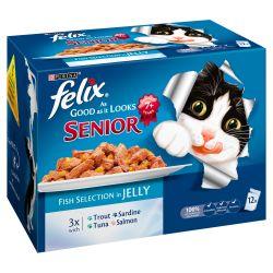 Felix As Good As It Looks Senior Fish in Jelly 12 Pack 100g