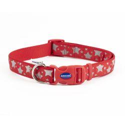 Ancol Reflective Star Adjustable Collar Red 45-70cm - Ormskirk Pets