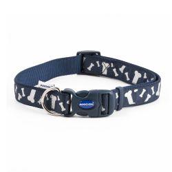 Ancol Reflective Bone Adjustable Collar Blue 45-70cm - Ormskirk Pets