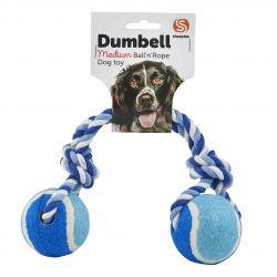 Ruff 'N' Tumble Tennis Ball & Rope Dumbell 180g 30.4cm - Ormskirk Pets