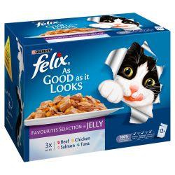 Felix As Good As It Looks Favourites Selection in Jelly 12 Pack 100g