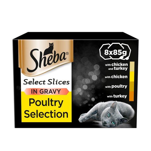 Sheba Select Slices Cat Trays Poultry Collection in Gravy 8x85g - Ormskirk Pets