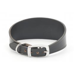 Ancol Whippet Collar Leather Black 30-34cm - Ormskirk Pets