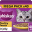 Whiskas 7+ Poultry Feasts Senior Wet Cat Food Pouches in Jelly 40pk, 85g