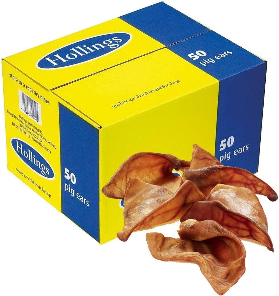 Hollings Pigs Ears Bulk Box of 50 - Ormskirk Pets