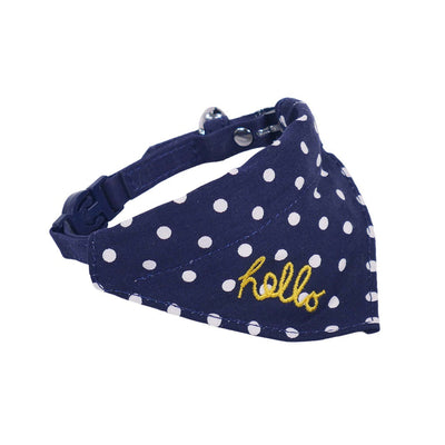 Joules Hello Neckerchief Collar Blue Polka Dot Small Dogs