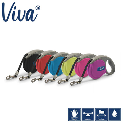 Ancol Viva Retractable 5m Lead Lime S