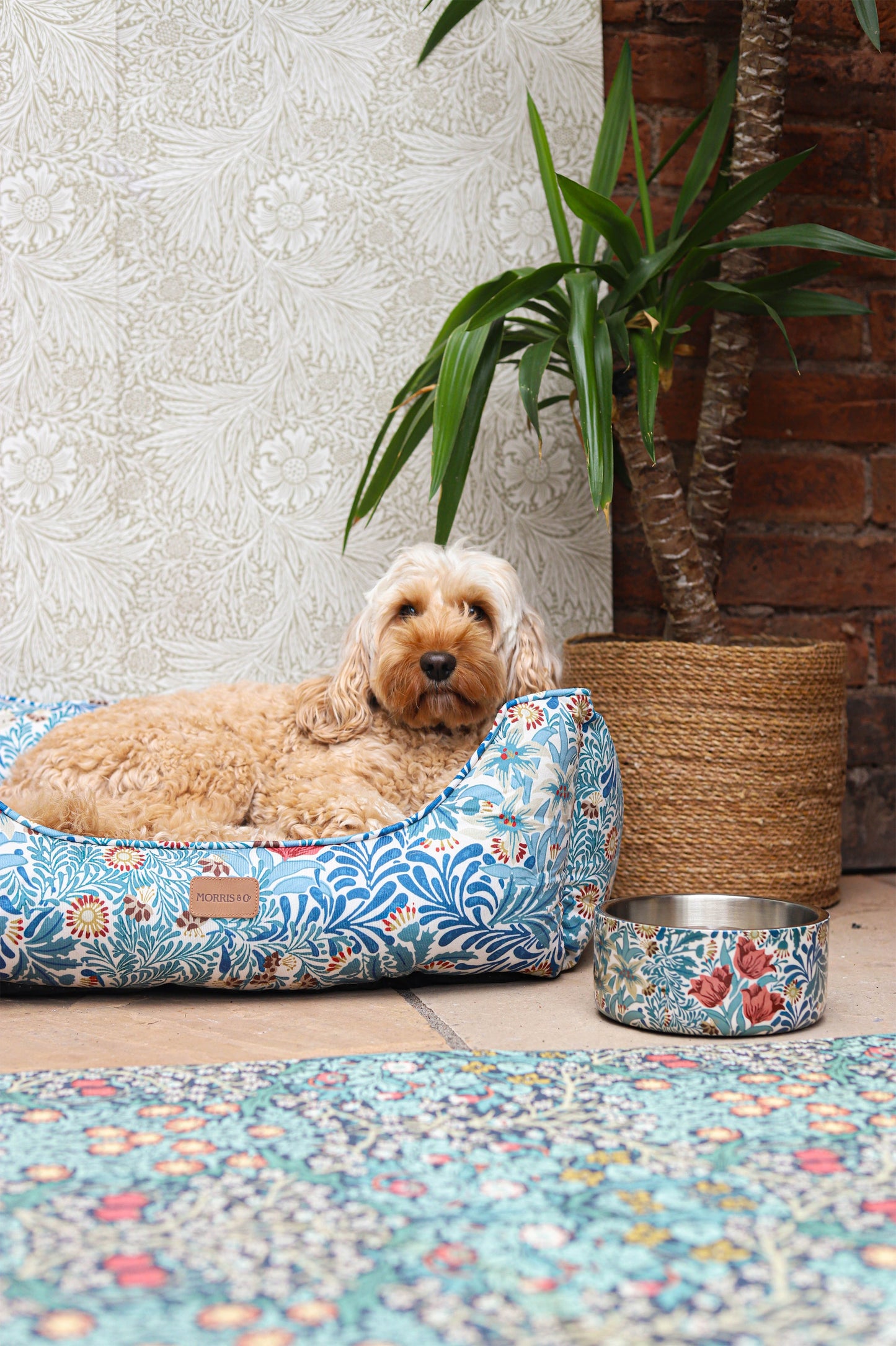 William Morris Square Dog Bed Bower Print