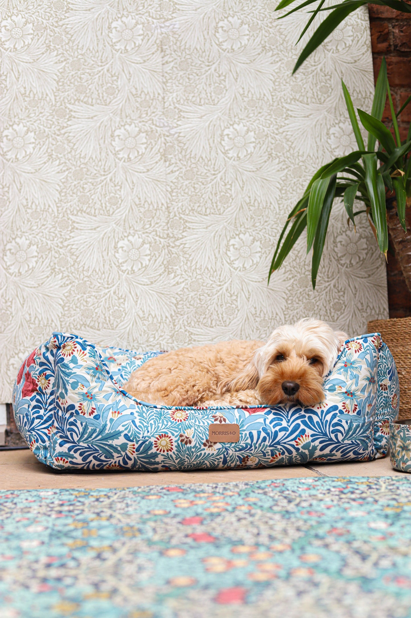 William Morris Square Dog Bed Bower Print