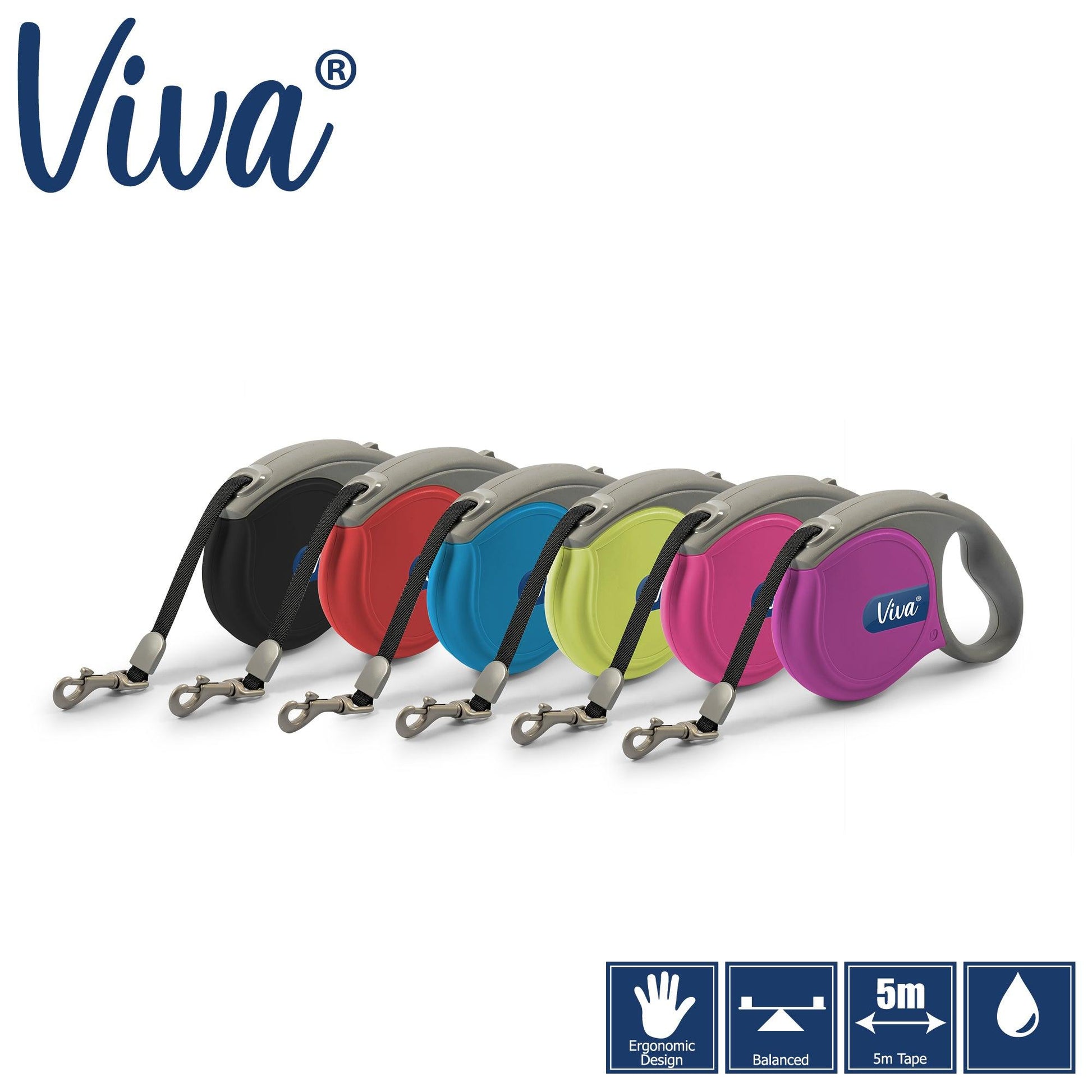 Ancol Viva Retractable 5m Lead Red L - Ormskirk Pets