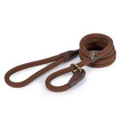 Ancol Luxury Rope Slip Lead Brown 1.5mx12mm - Ormskirk Pets