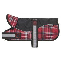 Animate Reflective Black/Red Tartan Padded Harness Coat 10" (26cm) 10" - Ormskirk Pets