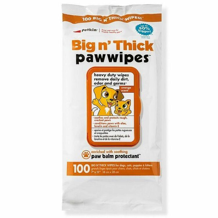 Petkin Big n Thick Paw Wipes 100pcs - Ormskirk Pets