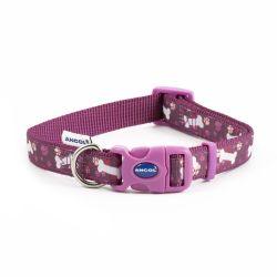 Ancol Fashion Collar Purple Bone & Paw 30-50cm - Ormskirk Pets