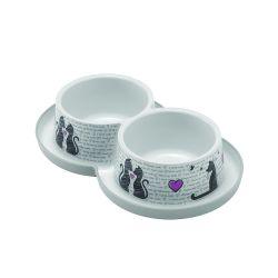 Trendy Dinner Double Cats in Love 2 x 350ml White - Ormskirk Pets