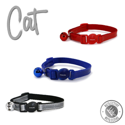 Ancol Gloss Refl Safety Cat Collar Red