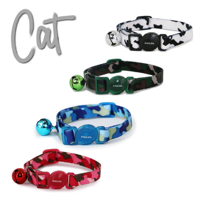 Ancol Cammo Safety Cat Collar Black/White