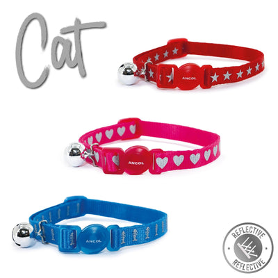 Ancol Reflective Red Star Cat Collar