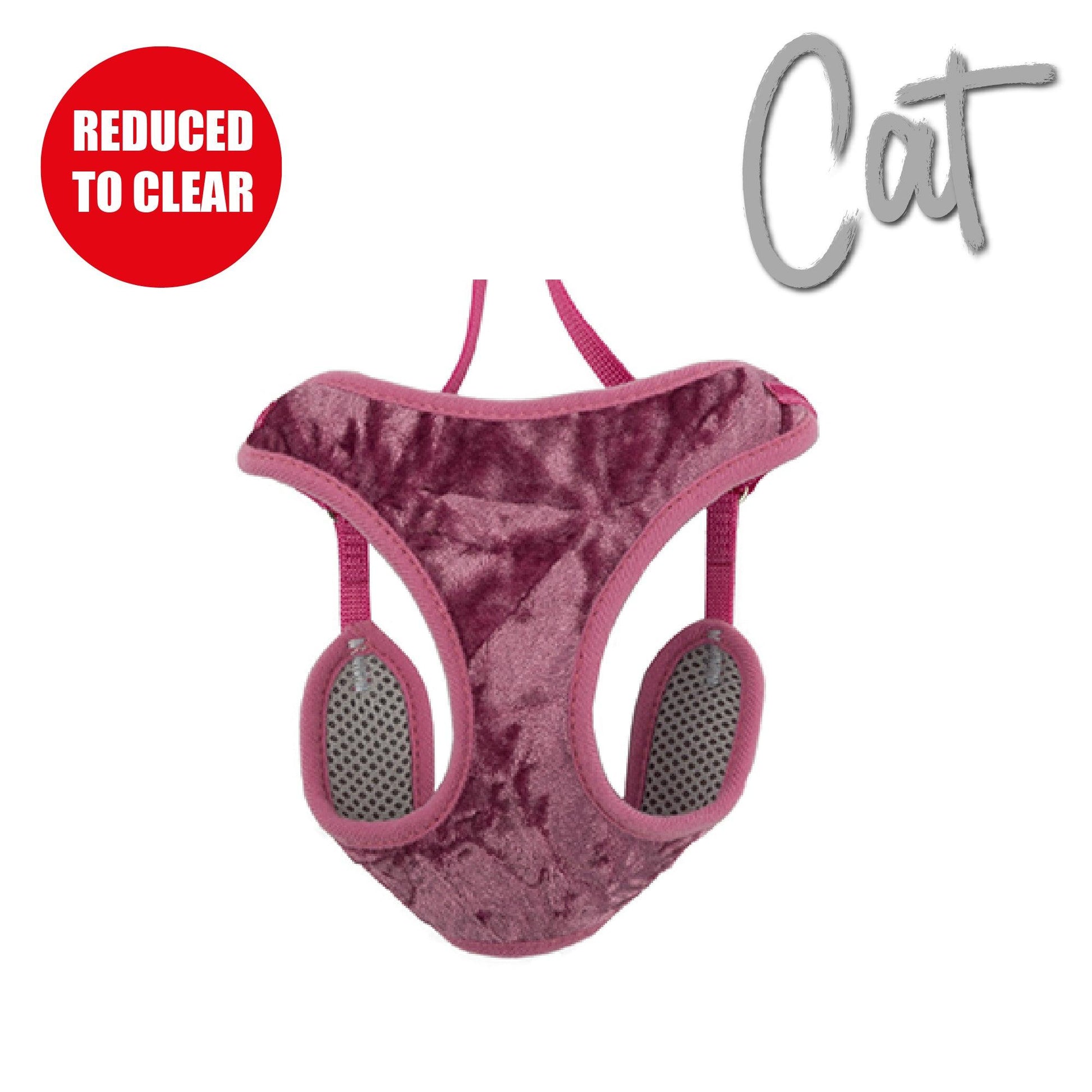 Ancol Velvet Cat Harness and Lead Pink L - Ormskirk Pets