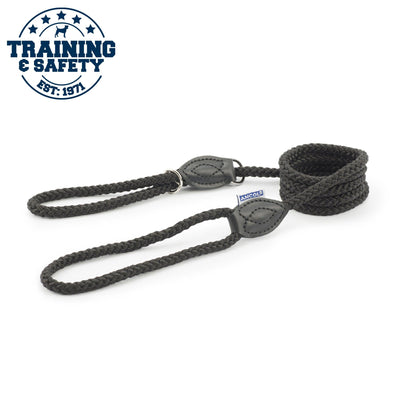 Ancol Rope Slip & Control Lead Black 1.5mx8mm