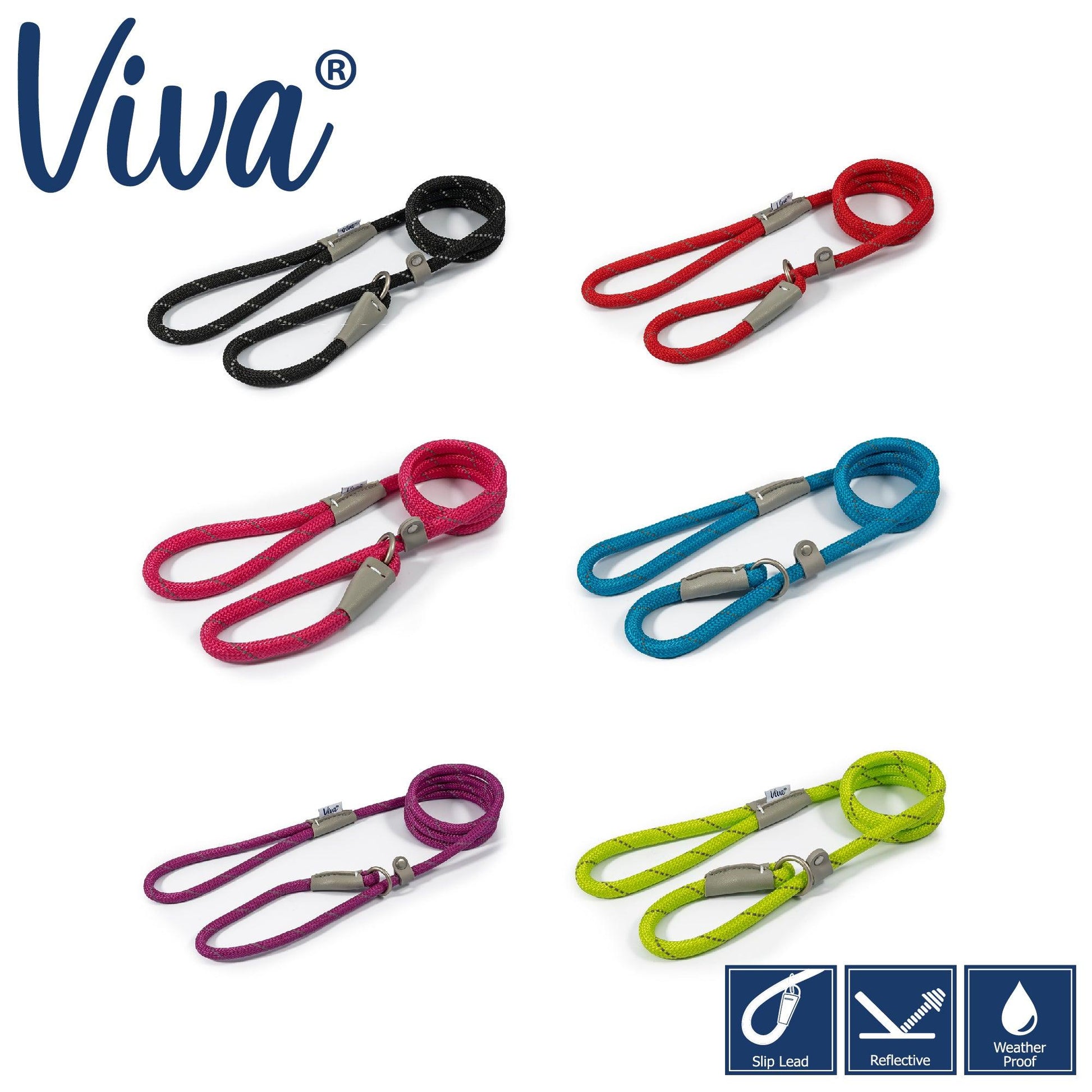 Ancol Viva Rope Slip Reflective Black 1.5mx8mm - Ormskirk Pets