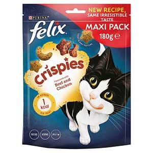 Felix Crispies Cat Treat Beef and Chicken 180G