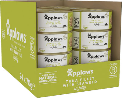 Applaws Cat Tin Tuna & Seaweed in Jelly 70g x 24