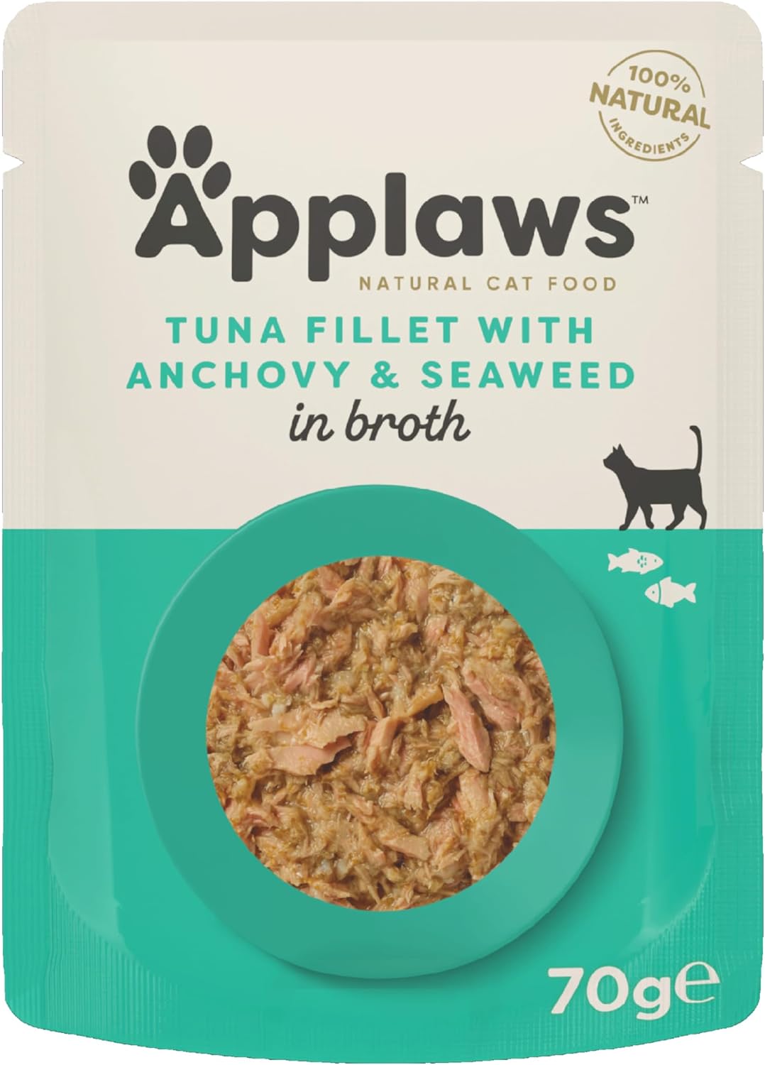 Applaws Cat Pouch Tuna Fillet and Whole Anchovy 70g x 12