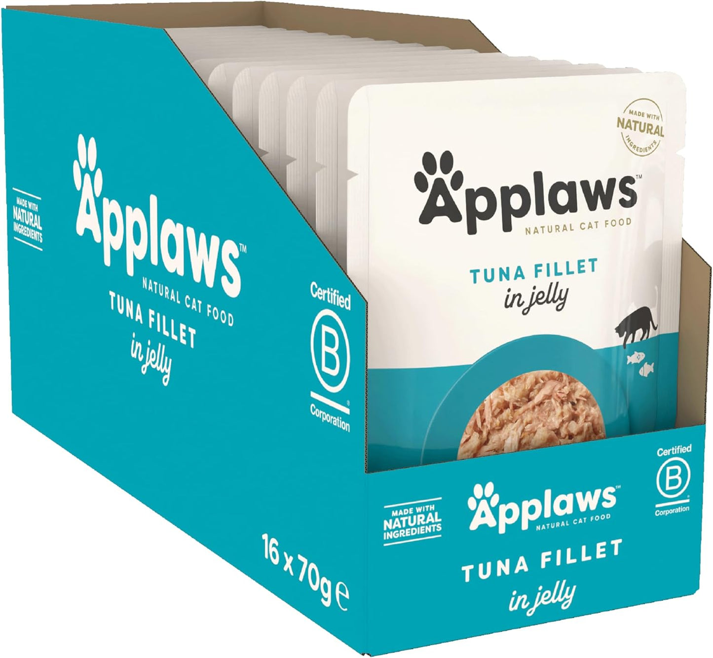 Applaws Cat Pouch Tuna Fillet In Jelly 70G  x 16