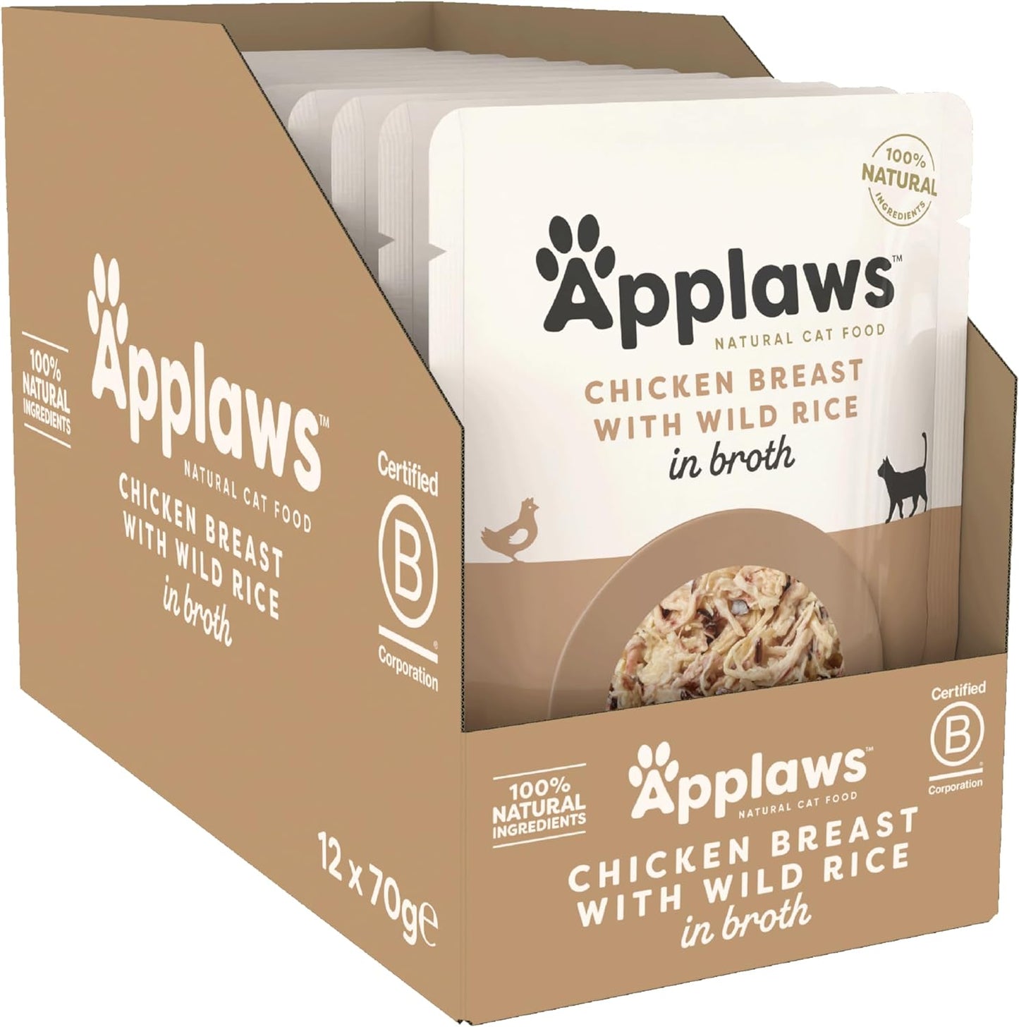 Applaws Cat Pouch Chicken with Wild Rice 12 x 70g