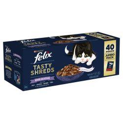 FELIX Tasty Shreds Mixed Selection in Gravy Wet Cat Food 40x80g - Ormskirk Pets