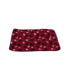 aniMate Blanket Red Paw Print Medium 1x49x29" - Ormskirk Pets