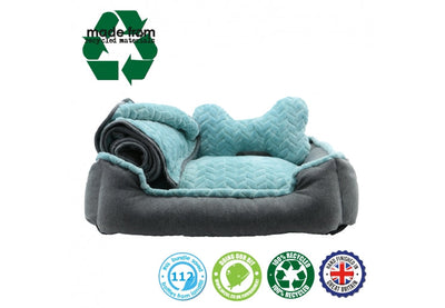 Ancol Made From Dog Bed Set 60x50xm Blue Teal