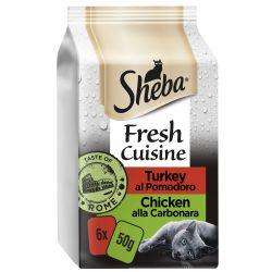 Sheba Fresh Cuisine Taste of Rome Wet Cat Food Pouches in Gravy 6x50g - Ormskirk Pets