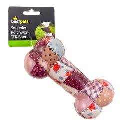 Bestpets Squeaky Patchwork TPR Bone - Ormskirk Pets