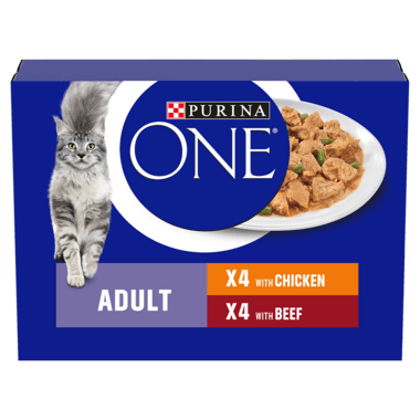 Purina One Adult Cat Food Chicken And Beef 8X85G - Ormskirk Pets