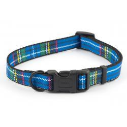 Ancol Adjustable Collar Tartan Blue med 30-50cm - Ormskirk Pets