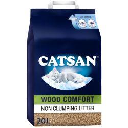 Catsan Wood Comfort Non Clumping Cat Litter 20ltr - Ormskirk Pets