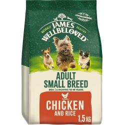 James Wellbeloved Adult Small Breed Dry Dog Food Chicken & Rice 1.5kg - Ormskirk Pets