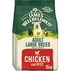 James Wellbeloved Adult Large Breed Dry Dog Food Chicken & Rice 15kg - Ormskirk Pets