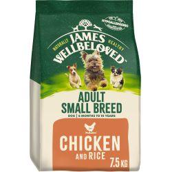 James Wellbeloved Adult Small Breed Dry Dog Food Chicken & Rice 7.5kg - Ormskirk Pets